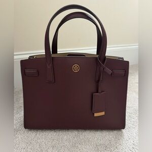 Tory Burch Walker Small Structured Crossbody Satchel with Gold Hardwar